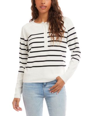 Henley Stripe Sweater