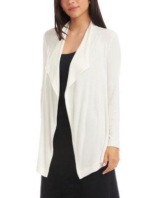 Ribbed Front Draped Cardigan