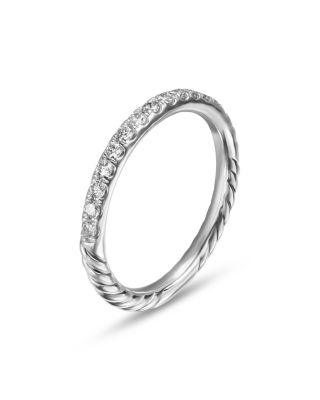 Cable Collectibles&reg; Stack Ring in Sterling Silver with Diamonds, 2mm