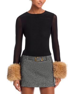 Delaina Faux Fur Cuff Top