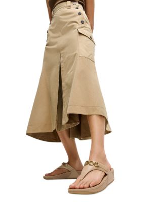 Women's Lulu Square Chain Leather Toe Post Sandals