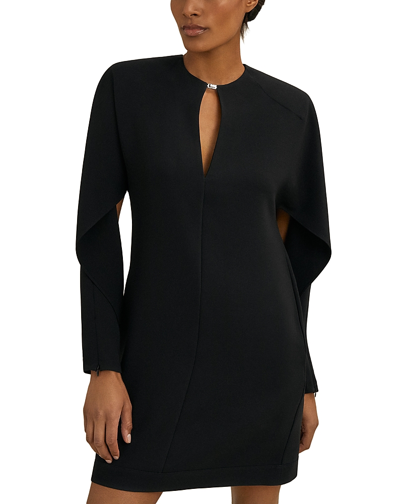Reiss Crepe Mini Dress In Black