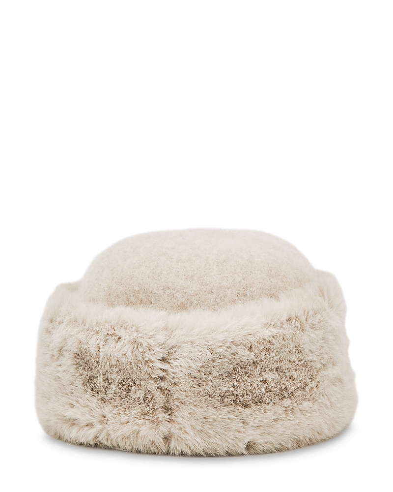 Reiss Serena Faux Fur Beanie In White