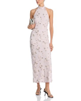 Flower Beads Maxi Dress