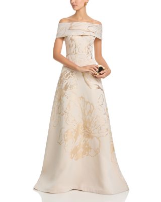 Jacquard Cuff Bodice Gown