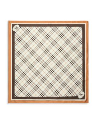 Check Knight Stamp Silk Scarf