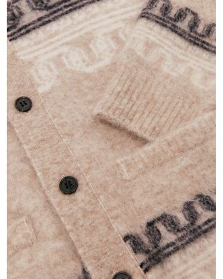 Fair Isle Detail Cardigan Sweater