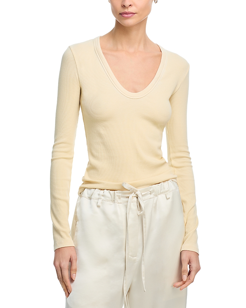 Cotton Citizen Verona U Neck Tee In Neutral
