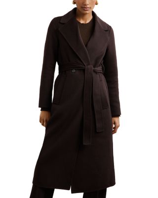 Faux Fur Collar Belted Coat