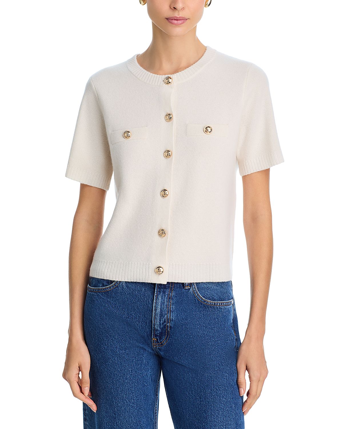 C by Bloomingdale's Cashmere 100% Cashmere Crewneck Cardigan Sweater - Exclusive