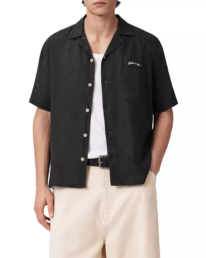Allsaints Wilder Boxy Fit Short Sleeve Shirt