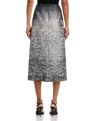 Ombr&amp;eacute; Boucl&amp;eacute; Jacquard Pencil Skirt