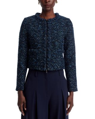 Crochet Trimmed Textured Stitch Sweater & Jacket