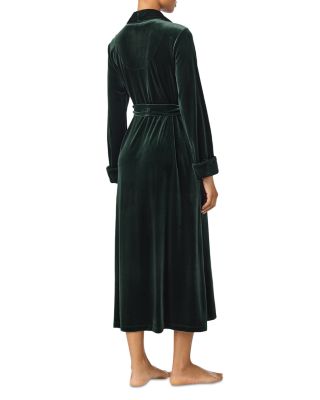 Long Sleeve Velvet Shawl Collar Long Robe