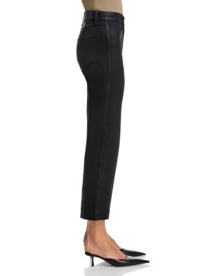 Quincy Mid Rise Ankle Jeans in Black Fog Luxe Coating