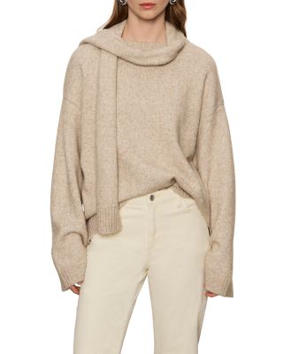 Go-To Crewneck Sweater with Removable Scarf