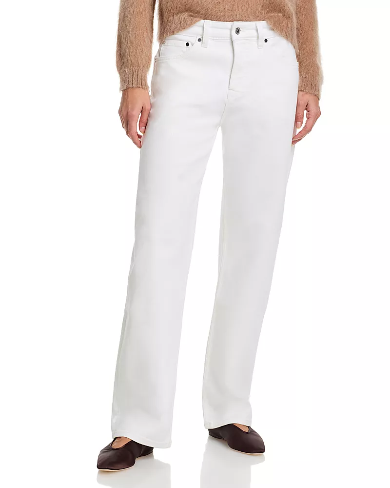 Eb Denim Alida Loose Bowed Leg Jeans in White
