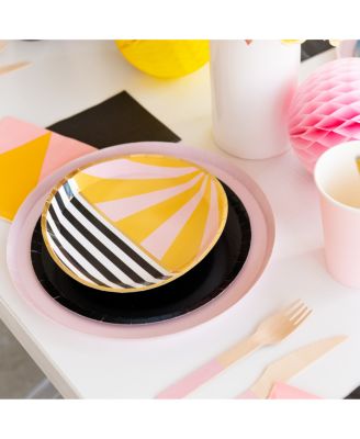  Solid Shade Colors,  Paper Party Dessert Plates, Set of 8