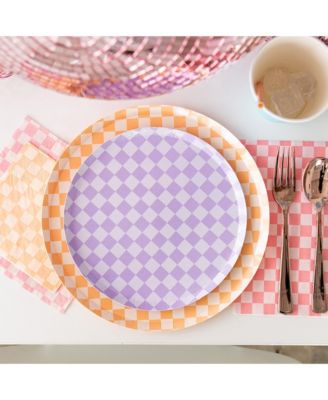  Harlequin Checkered Paper Guest Napkins, Set of 16