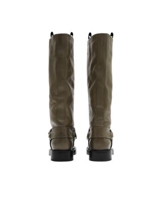 Women's Leather Saddle High Boots