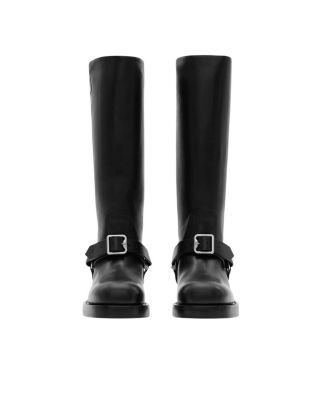 Women&#39;s Leather Saddle High Boots