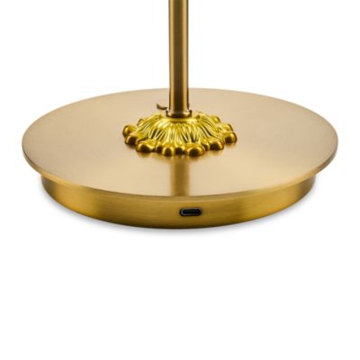 Emerald Check LED Rechargeable Dome Table Lamp