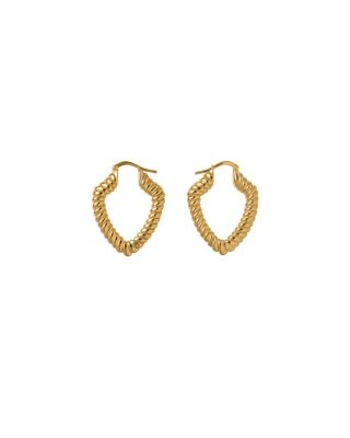 Small Shield Twisted Hoop Earrings