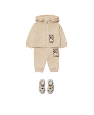 Girls' Check Label Cotton Jogging Pants - Baby, Little Kid