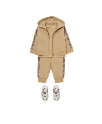 Girls' Check Trim Cotton Jogging Pants - Baby