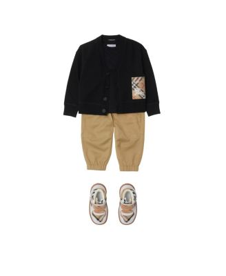  Check Label Wool Cardigan - Baby