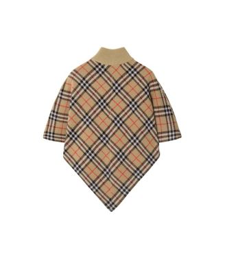 Girls' Check Wool Cape - Big kid