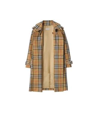 Girls' Check Cotton Twill Trench Coat - Little Kid, Big Kid