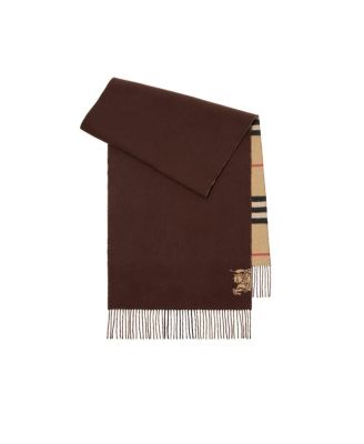 Wide Reversible Check Cashmere Scarf