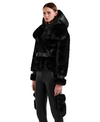 Chloe Faux Fur Jacket with Removable Puffer Hood