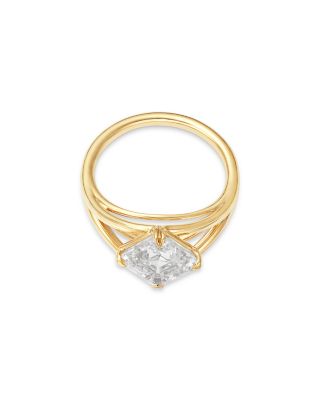 Luxe Collection Certified Lab Grown Diamond Asscher Cut Engagement Ring in 14K Yellow Gold, 3.0 tcw