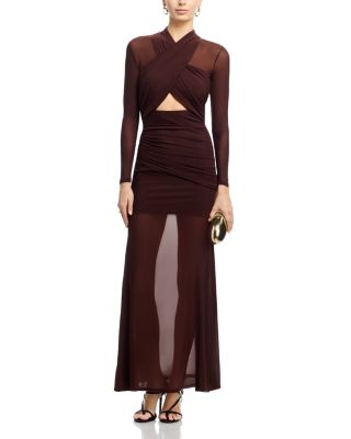 Veria Wrap Mesh Maxi Dress