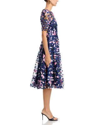 Floral Elbow Sleeve Short Dress