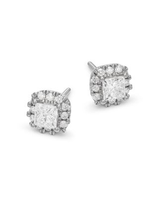Bloomingdale's Fine Collection Diamond Cluster Stud Earrings in 14K White Gold, 1.50 tcw