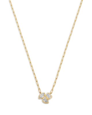 Luxe Collection Certified Lab Grown Diamond Mixed Cut Cluster Pendant Necklace in 14K Gold, 0.50 tcw