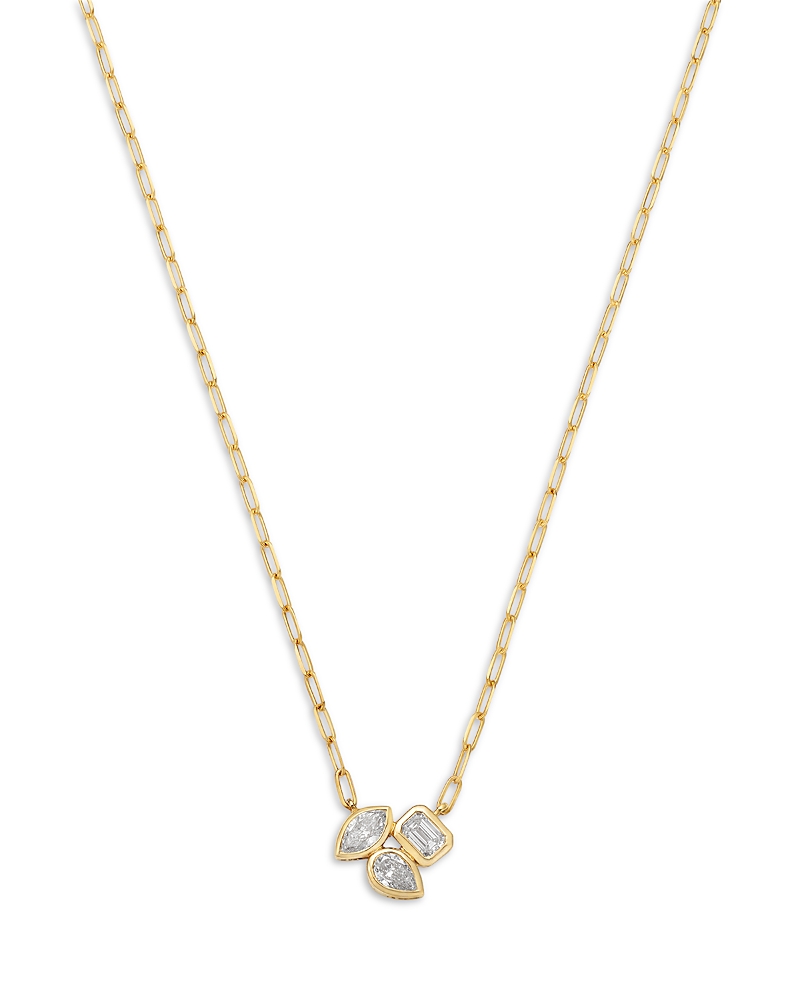 Bloomingdale's Fine Collection Luxe Collection Certified Lab Grown Diamond Mixed Cut Cluster Pendant Necklace in 14K Gold, 0.50 tcw · 18 in