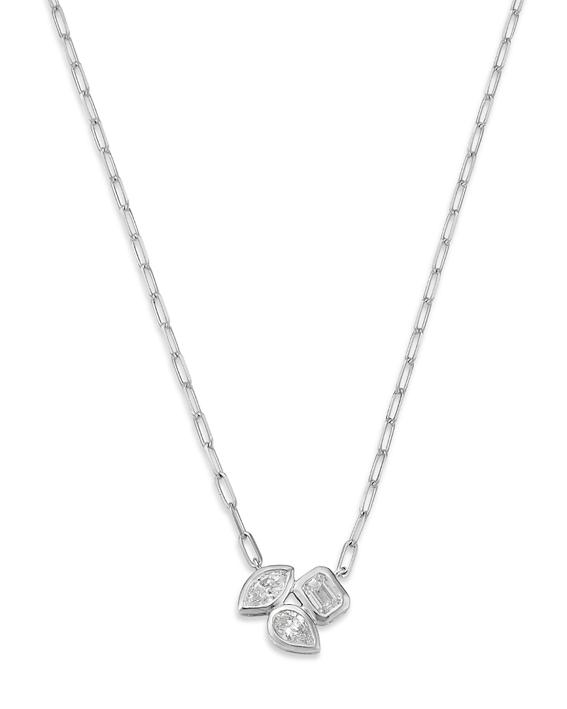 Bloomingdale's Fine Collection Luxe Collection Certified Lab Grown Diamond Mixed Cut Cluster Pendant Necklace in 14K Gold, 0.50 tcw