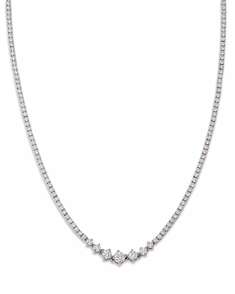 Bloomingdale's Fine Collection Luxe Collection Certified Lab Grown Diamond Necklace in 14K White Gold, 6.0 tcw