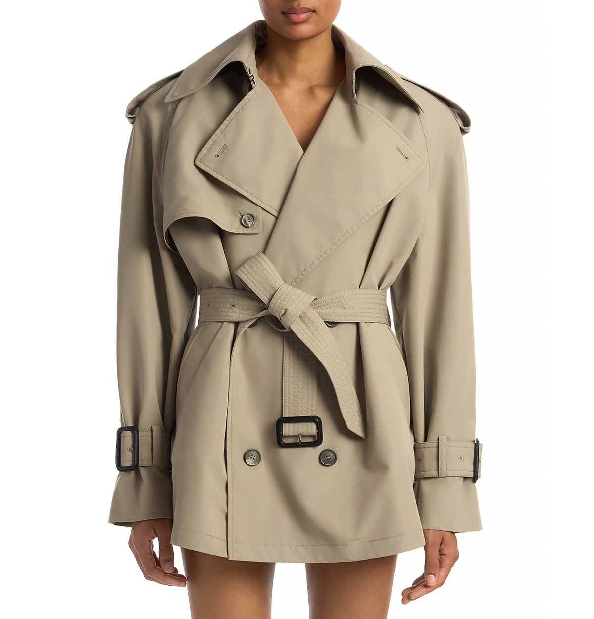 WARDROBE.NYC Wardrobe. nyc Clean Mini Trench Coat in Taupe