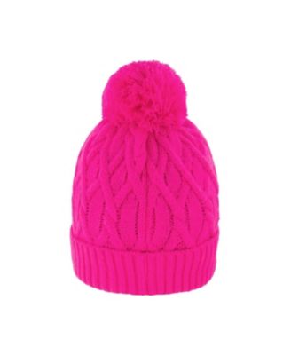  Girls' Lined Knit Pompom Hat - Little Kid, Big Kid
