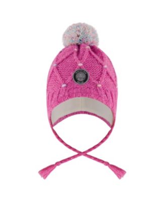  Girls' Lined Peruvian Knit Hat with Pompom - Little Kid, Big Kid