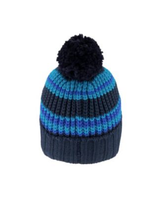 Boys' Lined Knit Winter Hat with Pompom Stripes - Baby, Little Kid, Big Kid