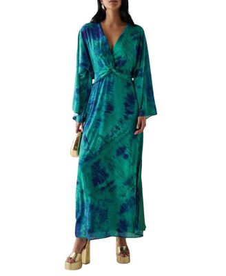 Chiffon Wrap Knot Front Maxi Dress