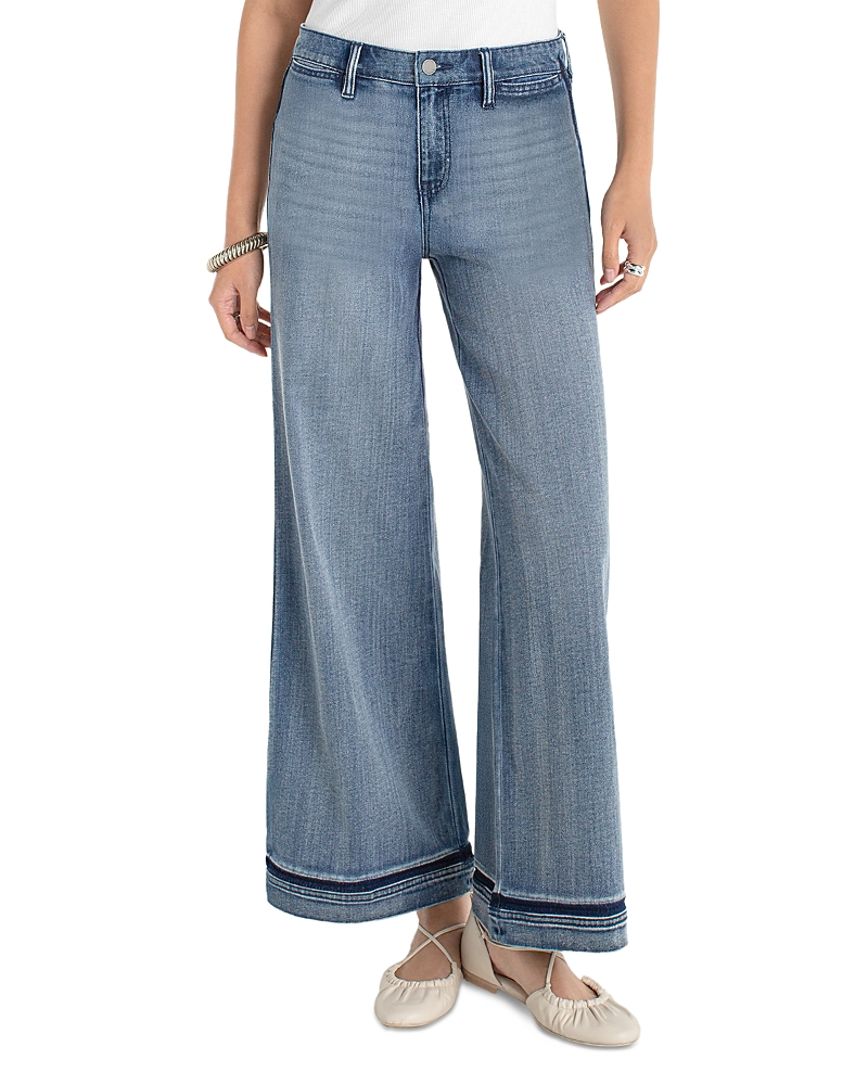 Liverpool Los Angeles Super Stride Ultra Wide Leg Jeans In Reflection In Blue