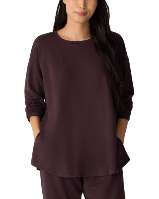 Cozy Brushed Terry Round Neck Long Boxy Top