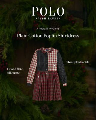 Girls&#39; Plaid Cotton Poplin Shirtdress - Big Kid